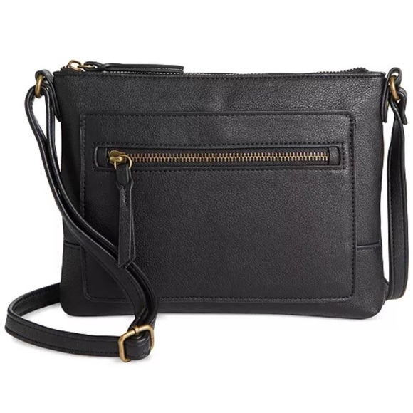 Style & Co Hudsonn East West Crossbody Bag Womens black Adjustable Strap - Picture 1 of 13